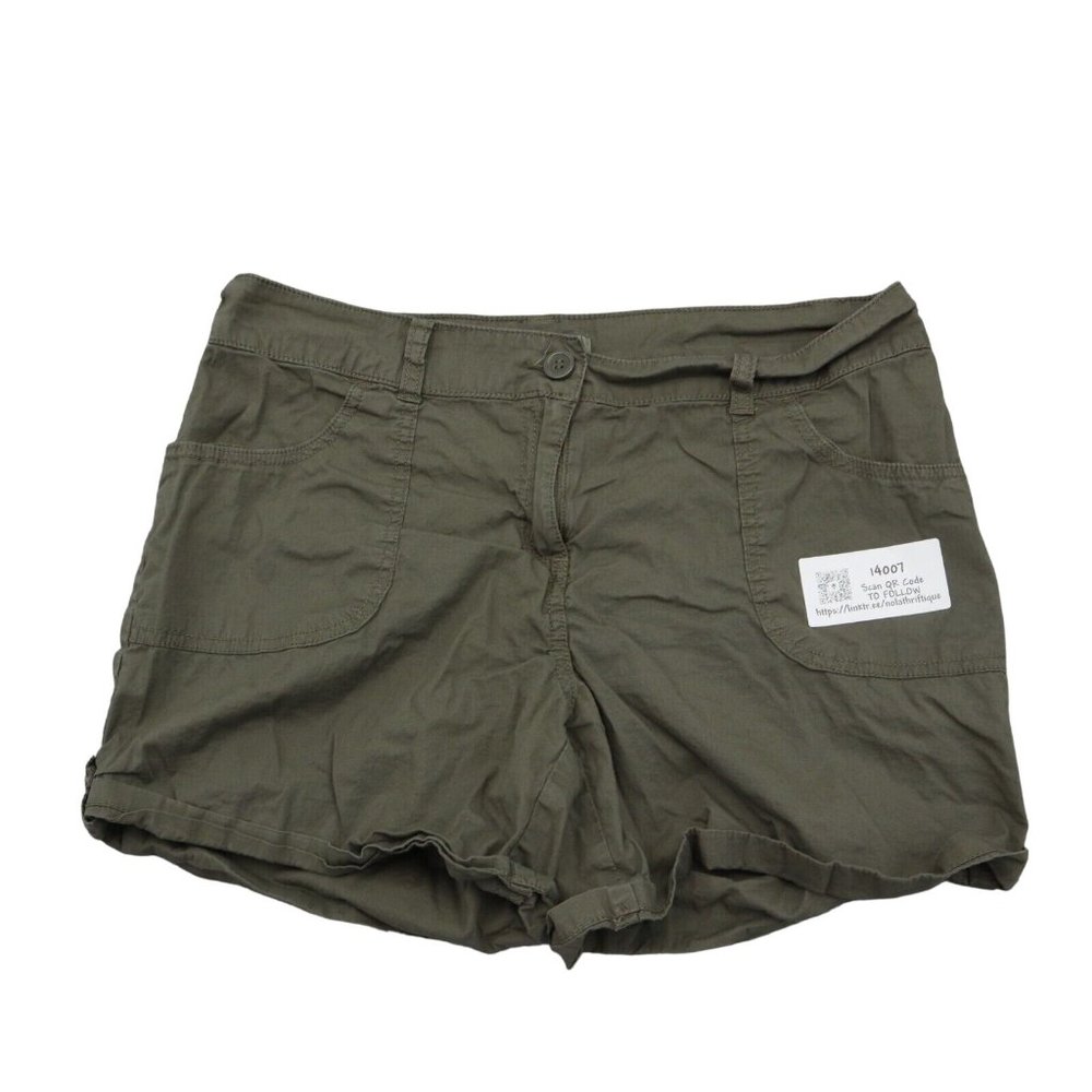 In Extenso Shorts Womens 40 Brown Cotton Button Belt Loop 4 Pockets Cargo Bottom